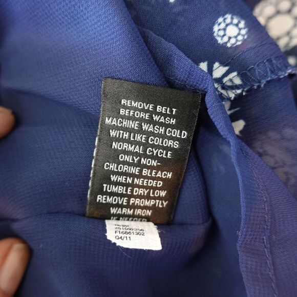 Jason Wu For Target Navy with White Florals Chiffon Sleeveless Dress Size Large - Picture 15 of 15